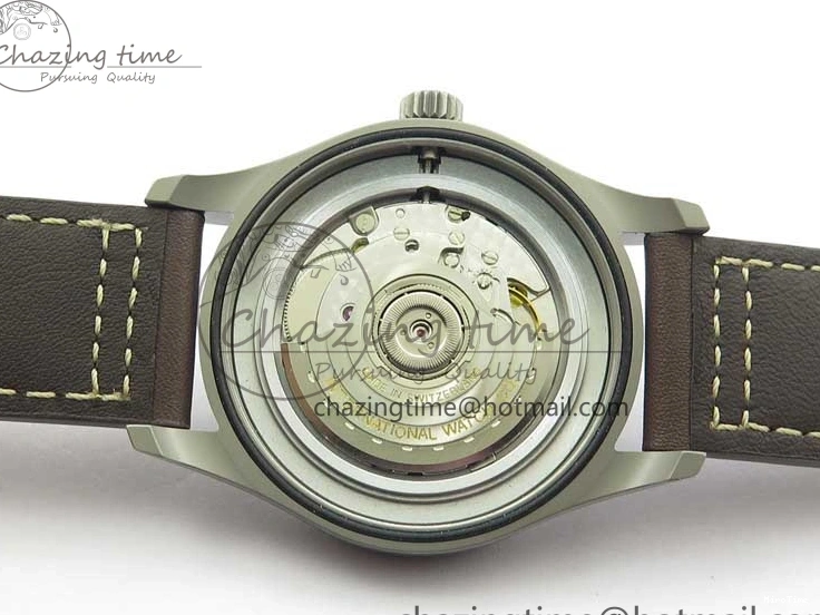 MIROTIME 0323 Mark XVIII IW327006 Titanium V7F 1:1 Best Edition Black Dial on Brown Leather Strap A Attractive 7080